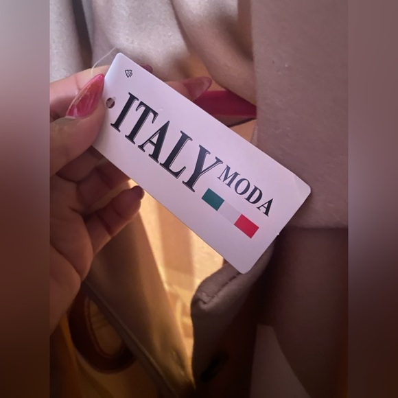 Brown, Beige, & Cream Oversized Coat w/Chain Links Pattern Design, NWT - Picture 10 of 13